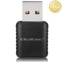 Qoltec Bezprzewodowy Ultra szybki DUAL mini WiFi adapter 2 x 2dBi | Standard AC | USB 3.0 | 1300Mbps