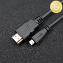 Qoltec Kabel HDMI| Micro HDMI | High speed| 4K | 30Hz | GOLD| 1m