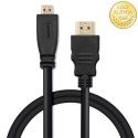 Qoltec Kabel HDMI| Micro HDMI | High speed| 4K | 30Hz | GOLD| 1m