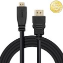 Qoltec Kabel HDMI v1.4 | Micro HDMI | High speed | 4K | 30Hz | GOLD | 2m