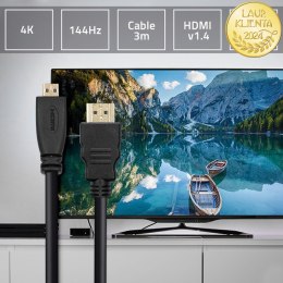 Qoltec Kabel HDMI v1.4 | Micro HDMI | High speed | 4K | 30Hz | GOLD | 3m