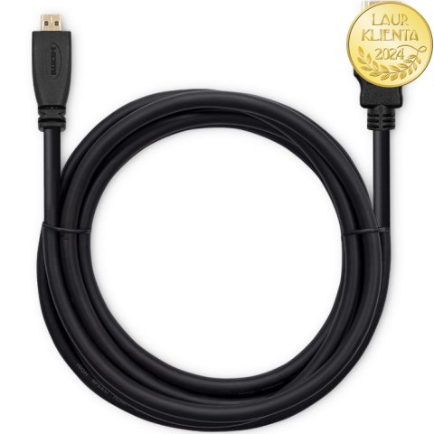 Qoltec Kabel HDMI v1.4 | Micro HDMI | High speed | 4K | 30Hz | GOLD | 3m