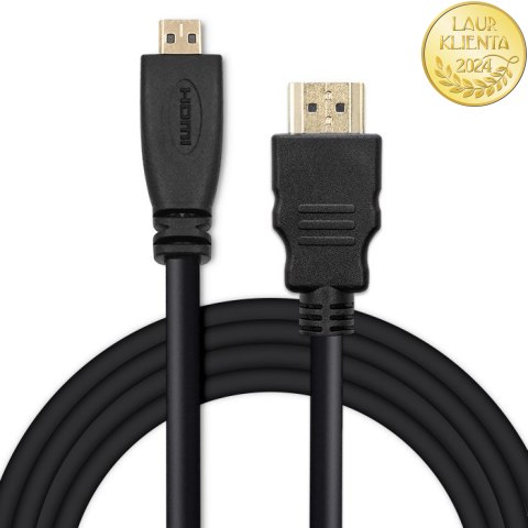 Qoltec Kabel HDMI v1.4 | Micro HDMI | High speed | 4K | 30Hz | GOLD | 3m