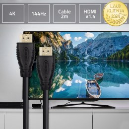 Qoltec Kabel HDMI v1.4 | High Speed | Ethernet | 4K | 30Hz | GOLD | 2m