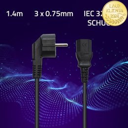 Qoltec Kabel zasilający ATX | 3pin | S03/ST3 | 1.4m