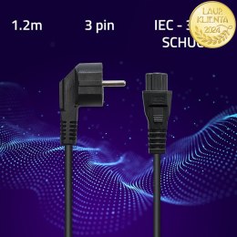 Qoltec Kabel zasilający koniczynka | 3pin | S03/ST1 | 1.2m