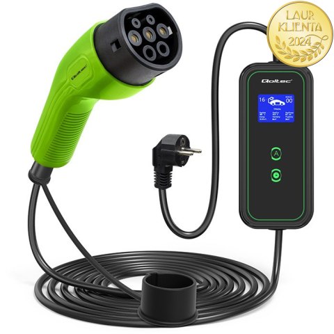Qoltec Mobilna ładowarka do samochodu elektrycznego EV z regulacją 2w1 Typ2 | 3.5kW | 230V | Wi-fi | LCD | Przenośna | Wallbox | Qoltec Mobilna ładowarka do samochodu elektrycznego EV z regulacją 2w1 Typ2 | 3.5kW | 230V | Wi-fi | LCD | Przenośna | Wallbox |