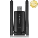 Qoltec Szybki bezprzewodowy Adapter USB DUAL Wi-Fi 2 x 2dBi | Standard AC | USB 3.0 | 1200Mbps