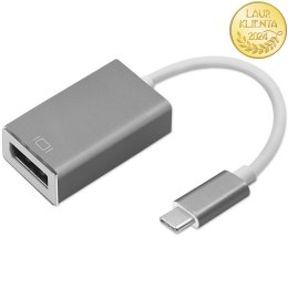 Qoltec Adapter przejściówka USB-C 3.1 | DisplayPort | 4K | MHL | Aluminiowy