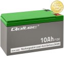 Qoltec Akumulator AGM | 12V | 10Ah | Bezobsługowy | Wydajny | LongLife | do UPS, security