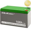 Qoltec Akumulator AGM | 12V | 10Ah | Bezobsługowy | Wydajny | LongLife | do UPS, security