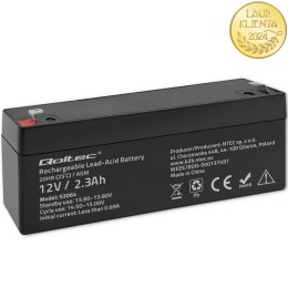 Qoltec Akumulator AGM | 12V | 2.3Ah | Bezobsługowy | Wydajny | LongLife | do UPS, wagi, kasy