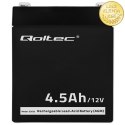 Qoltec Akumulator AGM | 12V | 4.5Ah | Bezobsługowy | Wydajny | LongLife | do UPS, wagi, kasy