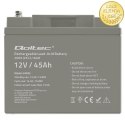 Qoltec Akumulator AGM | 12V | 45Ah | Bezobsługowy | Mocny | LongLife | do UPS, kampera, łodzi, pieca