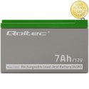 Qoltec Akumulator AGM | 12V | 7Ah | Bezobsługowy | Wydajny | LongLife | do UPS, security