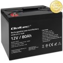 Qoltec Akumulator AGM | 12V | 80Ah | 23.5kg | Bezobsługowy | Mocny | LongLife | do UPS, kampera, łodzi, pieca