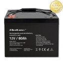 Qoltec Akumulator AGM | 12V | 80Ah | 23.5kg | Bezobsługowy | Mocny | LongLife | do UPS, kampera, łodzi, pieca