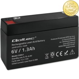 Qoltec Akumulator AGM | 6V | 1.3Ah | Bezobsługowy | Wydajny | LongLife | do UPS, wagi, kasy