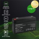 Qoltec Akumulator AGM | 6V | 1.3Ah | Bezobsługowy | Wydajny | LongLife | do UPS, wagi, kasy