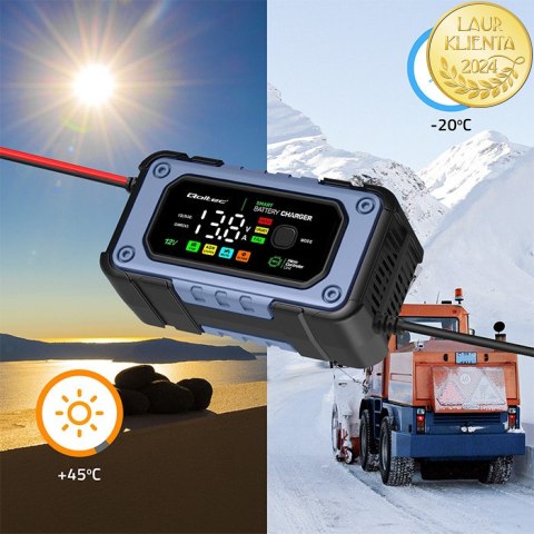 Qoltec Inteligentna mikroprocesorowa ładowarka 12V | 7A | Prostownik do akumulatora AGM LiFePO4 GEL z funkcją naprawy Qoltec Inteligentna mikroprocesorowa ładowarka 12V | 7A | Prostownik do akumulatora AGM LiFePO4 GEL z funkcją naprawy