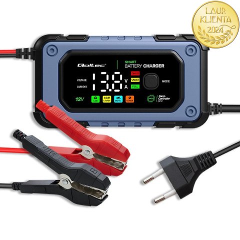 Qoltec Inteligentna mikroprocesorowa ładowarka 12V | 7A | Prostownik do akumulatora AGM LiFePO4 GEL z funkcją naprawy Qoltec Inteligentna mikroprocesorowa ładowarka 12V | 7A | Prostownik do akumulatora AGM LiFePO4 GEL z funkcją naprawy
