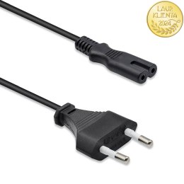 Qoltec Kabel zasilający IEC C7 / CEE 7/16 | ósemka | 2x0.5mm² | 1.4m