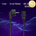 Qoltec Kabel zasilający IEC C13/SCHUKO | 3x0.75mm² | 1.4m