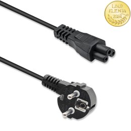 Qoltec Kabel zasilający IEC C5/SCHUKO | koniczynka | 3x0.75mm² | 1.2m