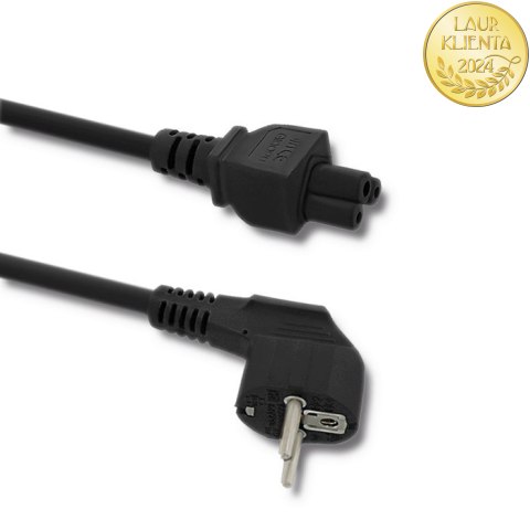 Qoltec Kabel zasilający IEC C5/SCHUKO | koniczynka | 3x0.75mm² | 1.4m