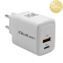 Qoltec Ładowarka sieciowa 35W GaN | 5-20V | 1.5-3A | 1 x USB-C PD | 1 x USB QC 3.0 | Biała