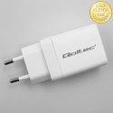 Qoltec Ładowarka sieciowa 45W GaN | 5-20V | 1.5-3A | 1 x USB-C PD | 1 x USB QC 3.0 | Biała