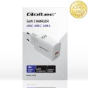 Qoltec Ładowarka sieciowa 45W GaN | 5-20V | 1.5-3A | 1 x USB-C PD | 1 x USB QC 3.0 | Biała