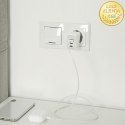 Qoltec Ładowarka sieciowa 65W GaN | 5-20V | 3-3.35A | 2 x USB-C PD | 1 x USB QC 3.0 | Biała