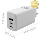 Qoltec Ładowarka sieciowa 65W GaN | 5-20V | 3-3.35A | 2 x USB-C PD | 1 x USB QC 3.0 | Biała