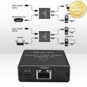 Qoltec Rozdzielacz Splitter mini SWITCH 1x2 port RJ45 | 1000Mbps | USB-C | Aluminium