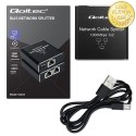 Qoltec Rozdzielacz Splitter mini SWITCH 1x2 port RJ45 | 1000Mbps | USB-C | Aluminium