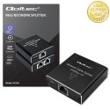 Qoltec Rozdzielacz Splitter mini SWITCH 1x2 port RJ45 | 1000Mbps | USB-C | Aluminium