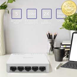 Qoltec SWITCH Przełącznik sieciowy 5 x port RJ45 | 1000Mbps | Fast Ethernet | LAN