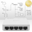 Qoltec SWITCH Przełącznik sieciowy 5 x port RJ45 | 1000Mbps | Fast Ethernet | LAN