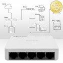 Qoltec SWITCH Przełącznik sieciowy 5 x port RJ45 | 100Mbps | Fast Ethernet | LAN