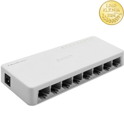 Qoltec SWITCH Przełącznik sieciowy 8 x port RJ45 | 1000Mbps | Fast Ethernet | LAN