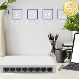 Qoltec SWITCH Przełącznik sieciowy 8 x port RJ45 | 1000Mbps | Fast Ethernet | LAN