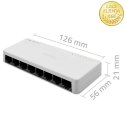 Qoltec SWITCH Przełącznik sieciowy 8 x port RJ45 | 100Mbps | Fast Ethernet | LAN