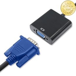 Qoltec Adapter Micro HDMI D męski | VGA żeńskie | 0.2m