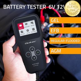 Qoltec Cyfrowy tester akumulatora 3w1 z LCD | Polskie Menu | 6V | 12V | 24V | 30Ah-200Ah