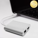Qoltec Hub Adapter USB-C 3.1 4w1 | USB 3.0 | VGA | RJ45 | USB-C PD 92W