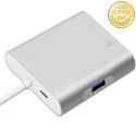 Qoltec Hub Adapter USB-C 3.1 4w1 | USB 3.0 | VGA | RJ45 | USB-C PD 92W