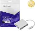Qoltec Hub Adapter USB-C 3.1 4w1 | USB 3.0 | VGA | RJ45 | USB-C PD 92W