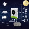Qoltec Hybrydowy inwerter solarny Off-Grid 11000W | 160A | 48V | MPPT | BMS | Sinus | opcja Wi-Fi | Power Factor 1.0