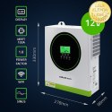 Qoltec Hybrydowy inwerter solarny Off-Grid 1500W | 100A | 12V | MPPT | Sinus | Opcja Wi-Fi | Power Factor 1.0